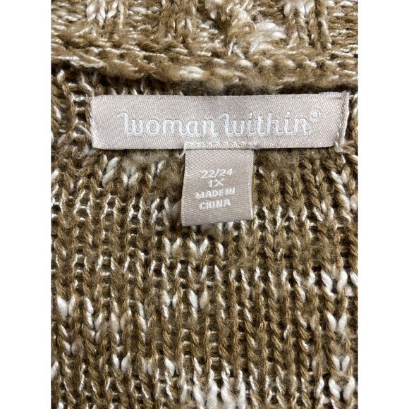 Woman Within Womens  Cardigan Sweater Open Front 1X  Marled Knit Acrylic Boho - Picture 4 of 10